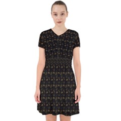 Black And Gold Festive Design Adorable In Chiffon Dress by SageExpress