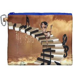 Cute Little Girl Dancing On A Piano Canvas Cosmetic Bag (xxxl) by FantasyWorld7