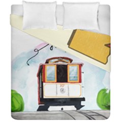 San Francisco Trolley California Bear Duvet Cover Double Side (california King Size) by Bigfootshirtshop