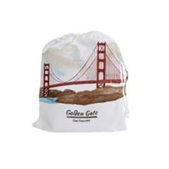 San Francisco Golden Gate Bridge Drawstring Pouches (Large) 