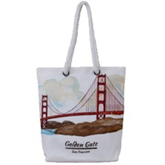 San Francisco Golden Gate Bridge Full Print Rope Handle Bag (Small)