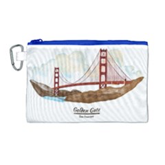 San Francisco Golden Gate Bridge Canvas Cosmetic Bag (large) by Bigfootshirtshop