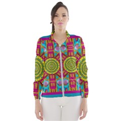 Sunny And Bohemian Sun Shines In Colors Wind Breaker (women) by pepitasart