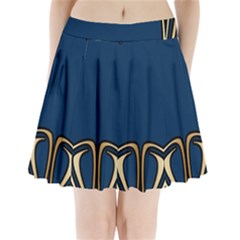 Art Nouveau,vintage,floral,belle Époque,elegant,blue,gold,art Deco,modern,trendy Pleated Mini Skirt by NouveauDesign