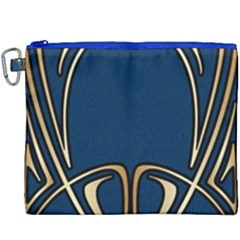 Art Nouveau,vintage,floral,belle Époque,elegant,blue,gold,art Deco,modern,trendy Canvas Cosmetic Bag (xxxl) by NouveauDesign