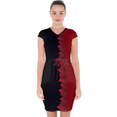 Canada Maple Leaf  Capsleeve Drawstring Dress 