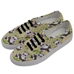 Fun Panda Pattern Men s Classic Low Top Sneakers by Bigfootshirtshop