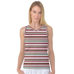 Christmas Stripes Pattern Women s Basketball Tank Top by patternstudio