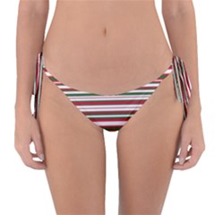 Christmas Stripes Pattern Reversible Bikini Bottom by patternstudio