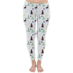 Reindeer Tree Forest Classic Winter Leggings by patternstudio