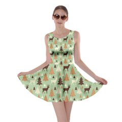 Reindeer Tree Forest Art Skater Dress by patternstudio