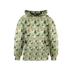 Reindeer Tree Forest Art Kids  Pullover Hoodie by patternstudio