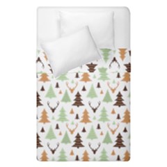 Reindeer Christmas Tree Jungle Art Duvet Cover Double Side (single Size) by patternstudio