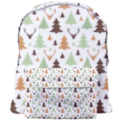 Reindeer Christmas Tree Jungle Art Giant Full Print Backpack by patternstudio