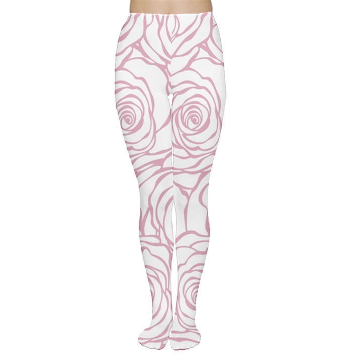 pink peonies Women s Tights