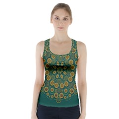 Snow Flower In A Calm Place Of Eternity And Peace Racer Back Sports Top by pepitasart