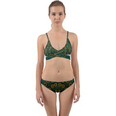 Snow Flower In A Calm Place Of Eternity And Peace Wrap Around Bikini Set by pepitasart