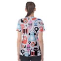 Funky Monsters Pattern Women s Sport Mesh Tee View2