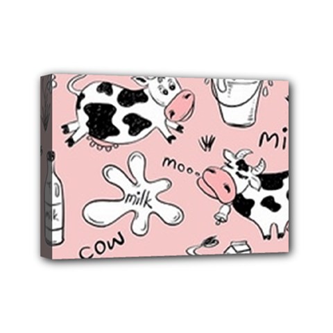 Fresh Milk Cow Pattern Mini Canvas 7  X 5  by Bigfootshirtshop