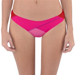 Geometric Shapes Magenta Pink Rose Reversible Hipster Bikini Bottoms by Celenk