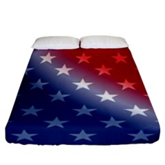 America Patriotic Red White Blue Fitted Sheet (california King Size) by Celenk