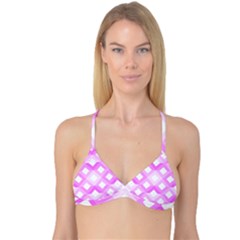 Geometric Chevrons Angles Pink Reversible Tri Bikini Top by Celenk