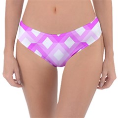 Geometric Chevrons Angles Pink Reversible Classic Bikini Bottoms by Celenk