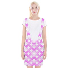 Geometric Chevrons Angles Pink Braces Suspender Skirt by Celenk