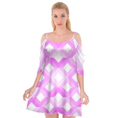 Geometric Chevrons Angles Pink Cutout Spaghetti Strap Chiffon Dress by Celenk