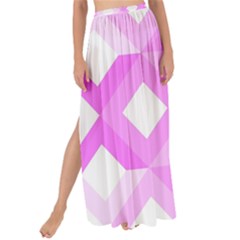 Geometric Chevrons Angles Pink Maxi Chiffon Tie-up Sarong by Celenk