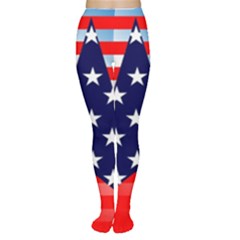 Patriotic American Usa Design Red Women s Tights