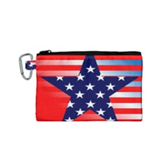 Patriotic American Usa Design Red Canvas Cosmetic Bag (small)