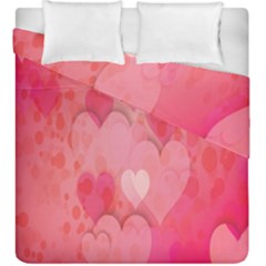 Pink Hearts Pattern Duvet Cover Double Side (king Size) by Celenk