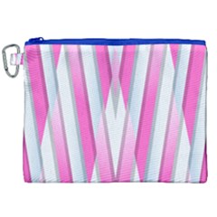 Geometric 3d Design Pattern Pink Canvas Cosmetic Bag (xxl) by Celenk