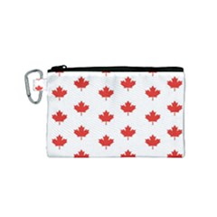Maple Leaf Canada Emblem Country Canvas Cosmetic Bag (small) by Celenk