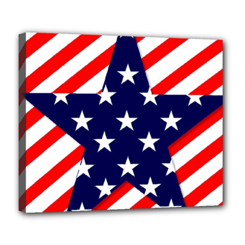 Patriotic Usa Stars Stripes Red Deluxe Canvas 24  X 20   by Celenk