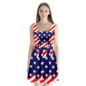 Patriotic Usa Stars Stripes Red Split Back Mini Dress  View1