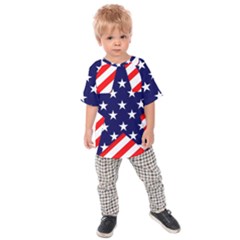 Patriotic Usa Stars Stripes Red Kids Raglan Tee