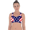 Patriotic Usa Stars Stripes Red Cross String Back Sports Bra View1