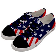 Patriotic Usa Stars Stripes Red Men s Low Top Canvas Sneakers by Celenk