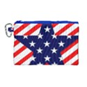 Patriotic Usa Stars Stripes Red Canvas Cosmetic Bag (Large) View1
