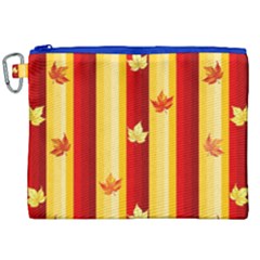 Autumn Fall Leaves Vertical Canvas Cosmetic Bag (xxl) by Celenk