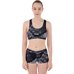 Fractal Render Cube Cubic Shape Work It Out Sports Bra Set by Celenk