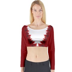 Canada Maple Leaf Art Long Sleeve Crop Top