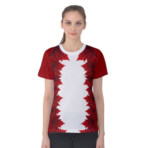 Canada Maple Leaf Art Women s Cotton Tee by CanadaSouvenirs