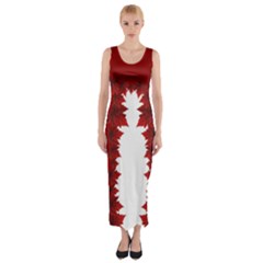 Canada Maple Leaf Art Fitted Maxi Dress