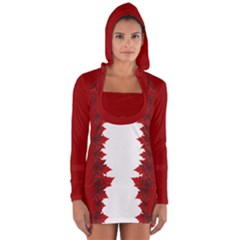 Canada Maple Leaf Art Long Sleeve Hooded T-shirt