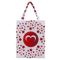 Monogram Heart Pattern Love Red Classic Tote Bag by Celenk