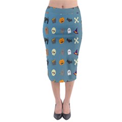 Halloween Cats Pumpkin Pattern Bat Midi Pencil Skirt by Celenk