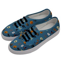 Halloween Cats Pumpkin Pattern Bat Men s Classic Low Top Sneakers by Celenk